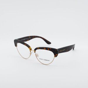 Dolce & Gabbana DG3247 502 Eyeglasses Cat Eye Havana/Gold 53mm Frame